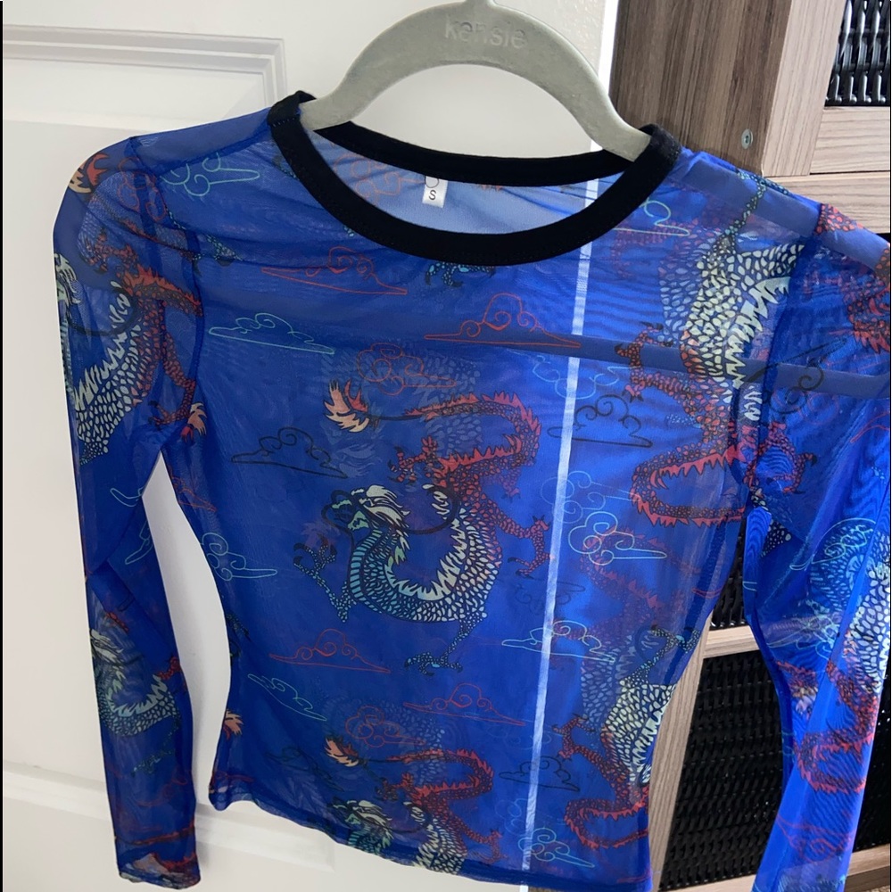 Mesh blue long sleeve